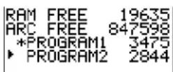 TEXAS INSTRUMENTS TI-84 - Managing Memory and Deleting a Program - 1
