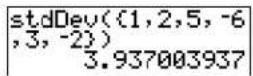 TEXAS INSTRUMENTS TI-84 - stdDev(, variance( - 2