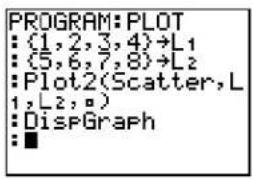 TEXAS INSTRUMENTS TI-84 - Displaying a Stat Plot from a Program - 1