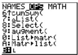 TEXAS INSTRUMENTS TI-84 - Entering a User-Created List Name Directly - 1