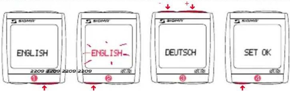 SIGMA BC 2209 MHR STS - SETTING THE LANGUAGE - 1
