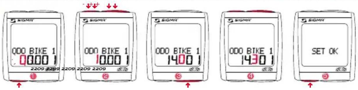 SIGMA BC 2209 MHR STS - SETTING THE TOTAL ODO BIKE 1 OR BIKE 2 - 1