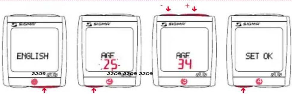 SIGMA BC 2209 MHR STS - SETTING YOUR AGE - 1