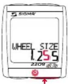 SIGMA BC 2209 MHR STS - SET WHEEL SIZE WS BIKE 1 OR WS BIKE 2 - 3