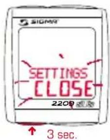 SIGMA BC 2209 MHR STS - EXITING BASIC SETTINGS - 1