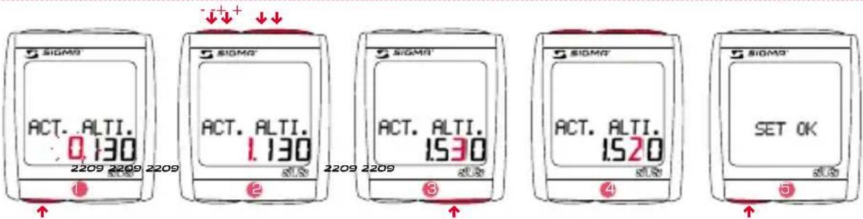 SIGMA BC 2209 MHR STS - SETTING ACtUAL ALtItUDE - 1