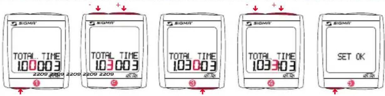SIGMA BC 2209 MHR STS - SETTING THE TOTAL TRIP TIME BIKE 1 OR BIKE 2 - 1