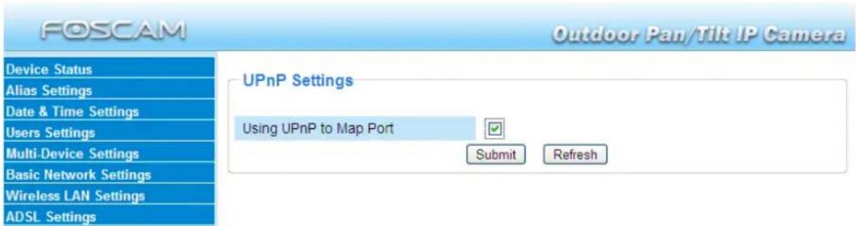 FOSCAM FI8919W - UPnP Settings - 1