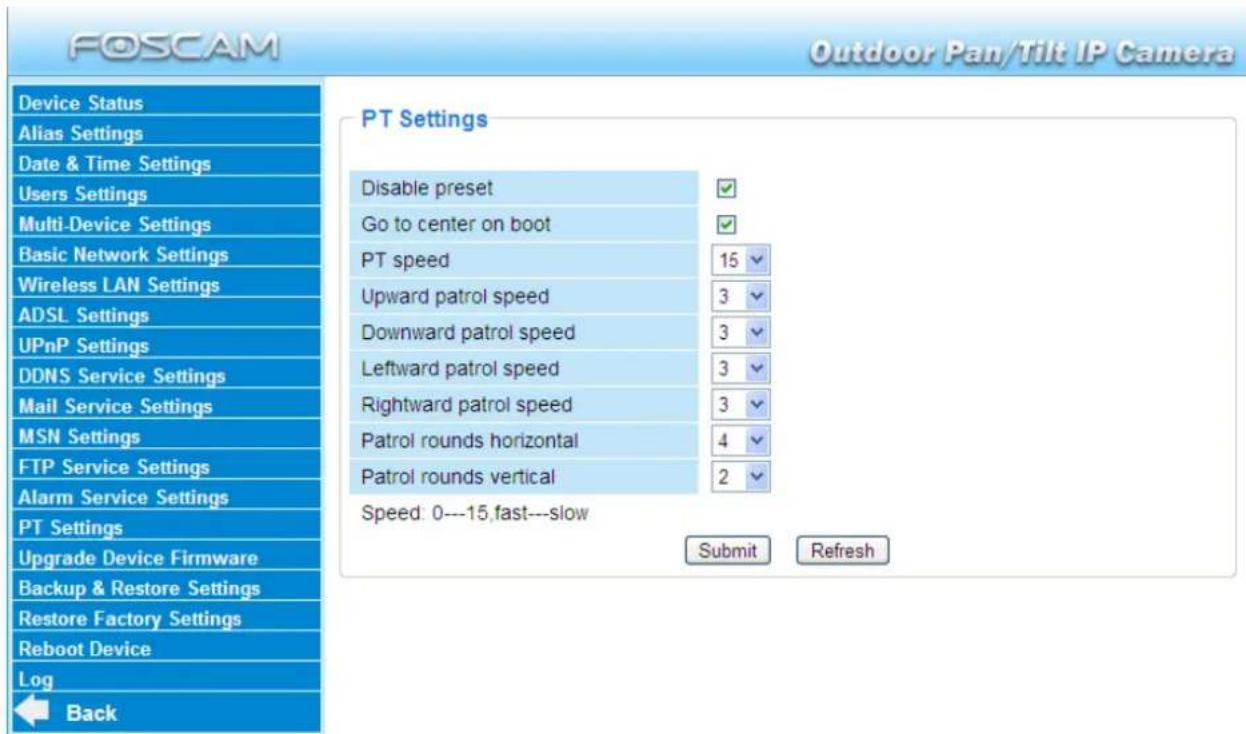 FOSCAM FI8919W - PT Settings - 1