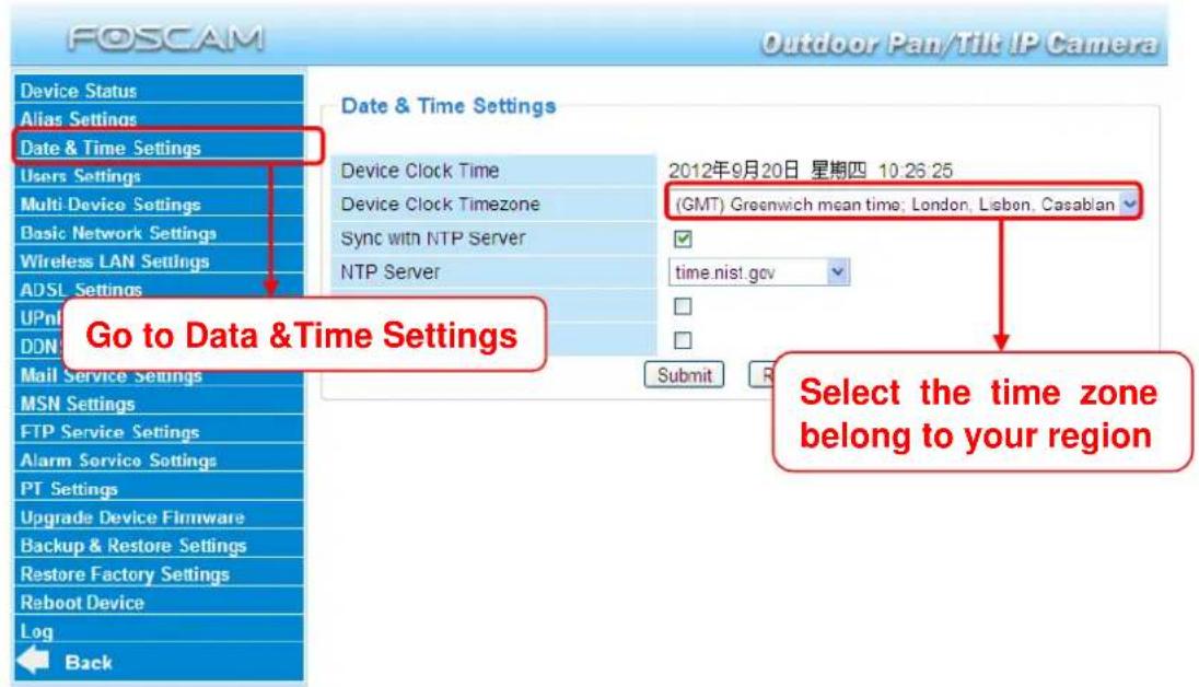 FOSCAM FI8919W - Date & Time Settings - 1