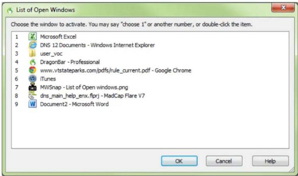 NUANCE Dragon Naturally Speaking Premium 12.0 Mobile - To switch between open programs or windows - 1