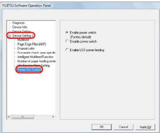 FUJITSU FI-6110 - Method of Turning the Scanner ON/OFF [Power SW Control] - 1