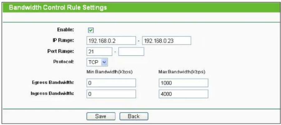 TP-LINK TL-WDR4900 - To add/modify a Bandwidth Control rule, follow the steps below. - 1