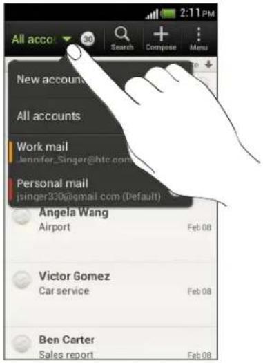HTC One V - Checking your Mail inbox - 1