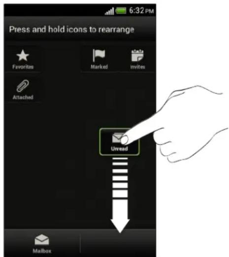 HTC One V - Rearranging application tabs - 2