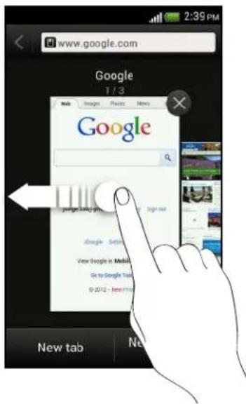 HTC One V - Opening or switching between browser tabs - 1
