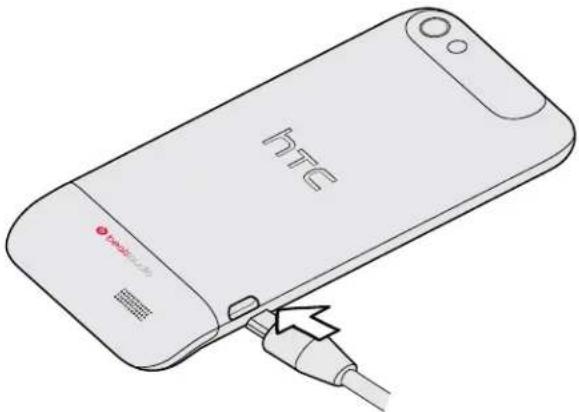 HTC One V - Charging the battery - 2