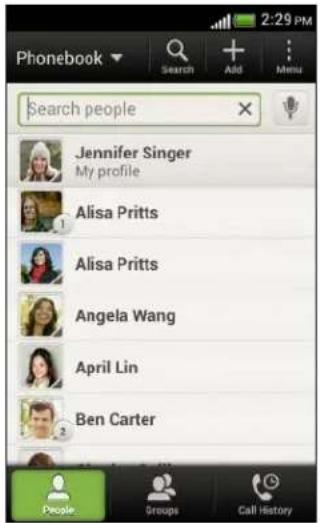 HTC One V - Your contacts list - 2