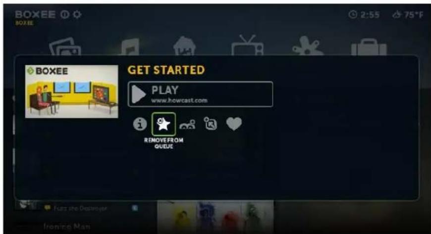 D-LINK Boxee Box - Removing an Individual Item from the Queue - 1
