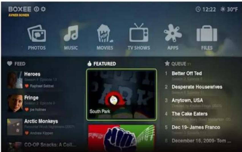 D-LINK Boxee Box - The Boxee Home Screen - 1