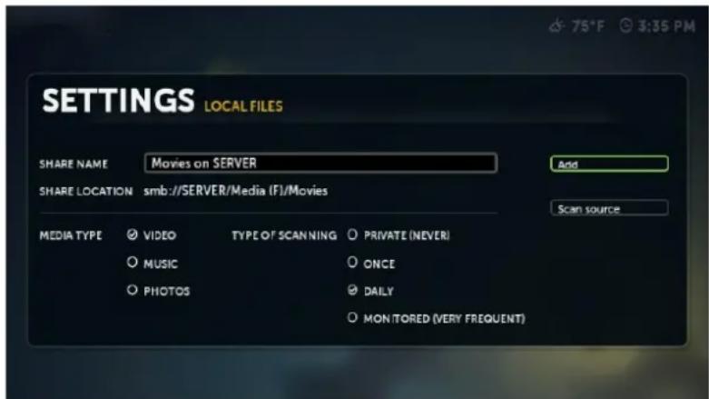 D-LINK Boxee Box - Adding Media Sources - 1