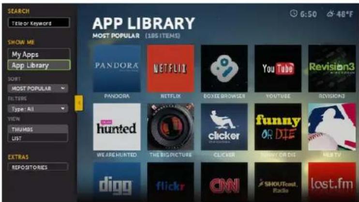 D-LINK Boxee Box - Adding and Removing Apps from My Apps - 1