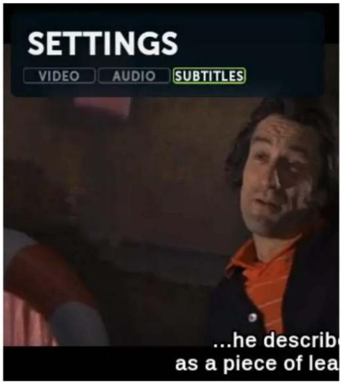 D-LINK Boxee Box - OSD > Settings > Subtitles - 1