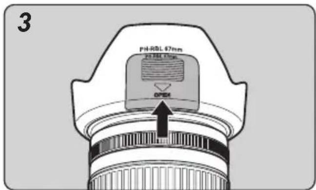 PENTAX smc DA 300mm f/4 ED (IF) SDM - How to use the lens hood with polarizing filter window - 1