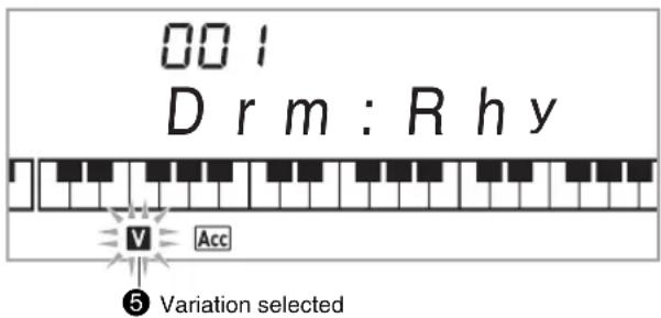 CASIO CDP-220 - Press a button from ③ to ⑥ to select the Accompaniment Pattern you want to edit. - 1