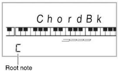 CASIO CDP-220 - On the chord keyboard, press the keyboard key that corresponds to the root note of the chord you want to look up. - 2