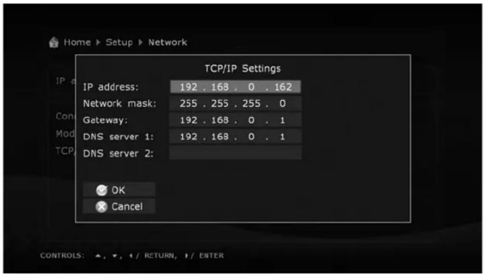 Dune HD Base 3D - Selection of networking mode: - 1