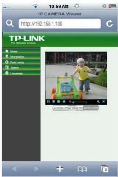 TP-LINK TL-SC2020N - The TP-LINK User Interface and live image will show up in the middle of the screen. - 1