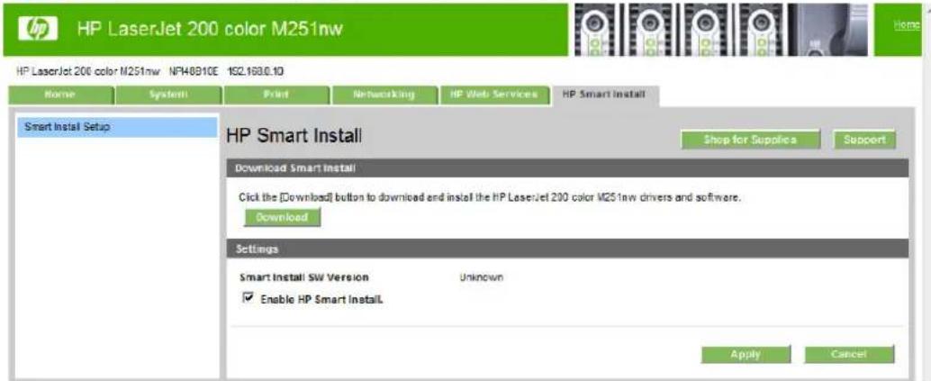 HP LaserJet Pro 200 Color Printer M251N - HP Smart Install tab - 2