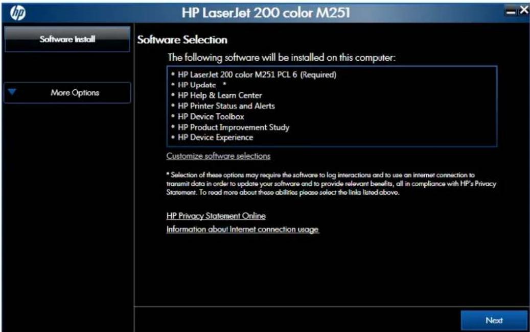 HP LaserJet Pro 200 Color Printer M251N - Perform a custom installation with HP Smart Install or the CD - 3