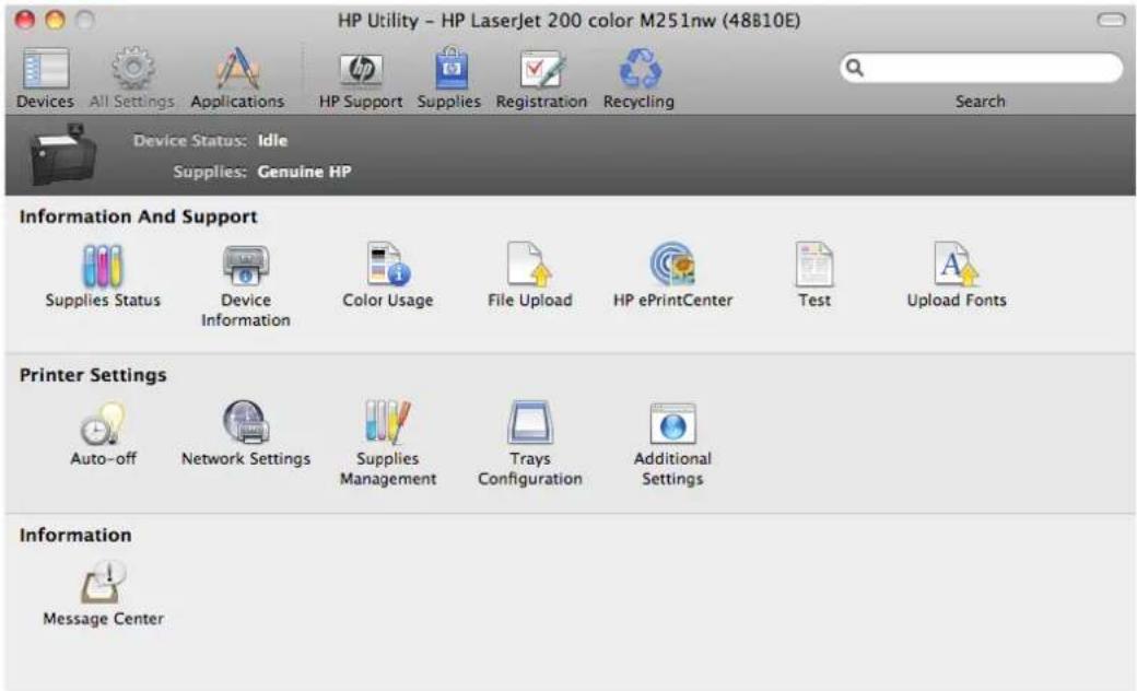 HP LaserJet Pro 200 Color Printer M251N - Open the HP Utility - 1