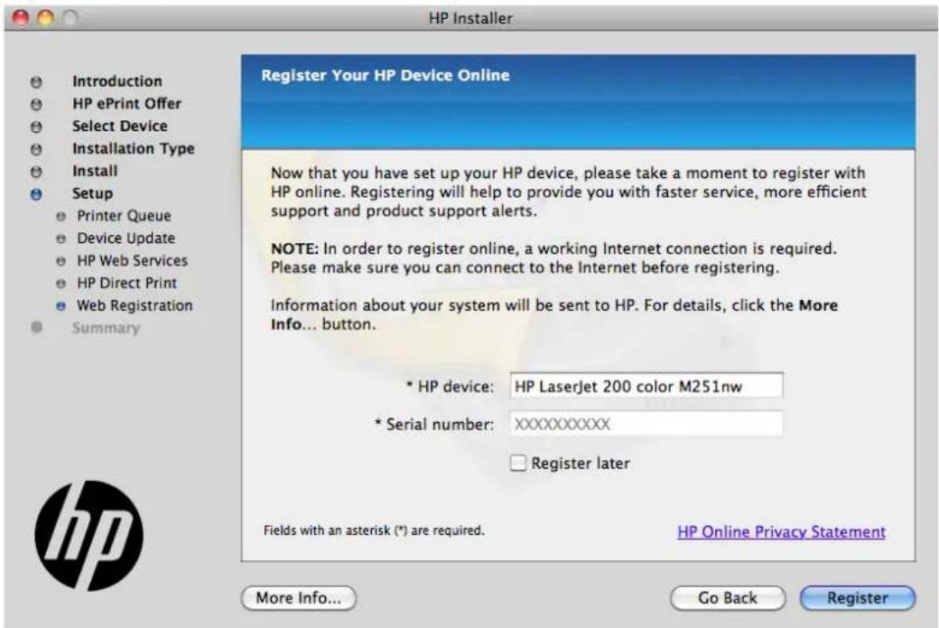 HP LaserJet Pro 200 Color Printer M251N - Detailed Mac installation - 14