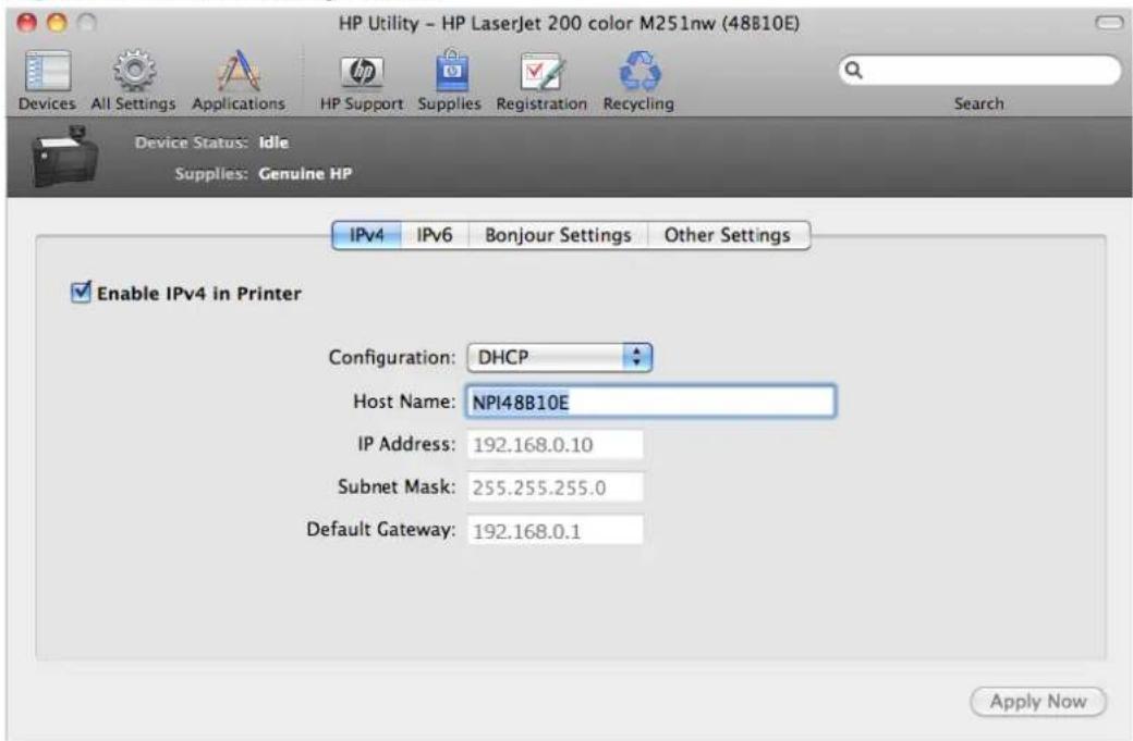 HP LaserJet Pro 200 Color Printer M251N - Network Settings - 1
