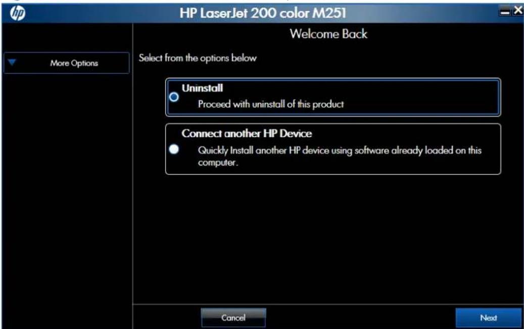 HP LaserJet Pro 200 Color Printer M251N - Use the software CD to remove the product software - 2