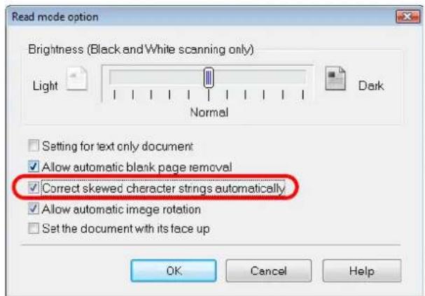 FUJITSU ScanSnap S1500M - Select the [Correct skewed character strings automatically] check box. - 1