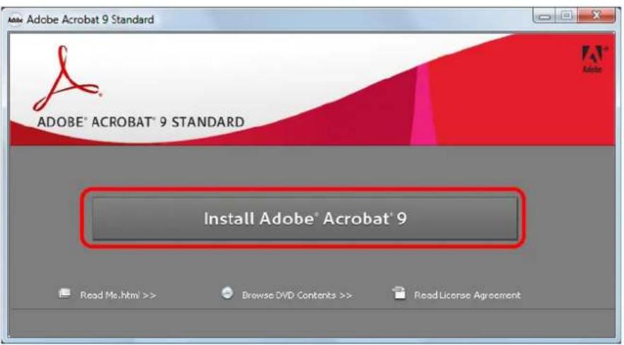 FUJITSU ScanSnap S1500M - Click the [Install Adobe® Acrobat® 9] button. - 1