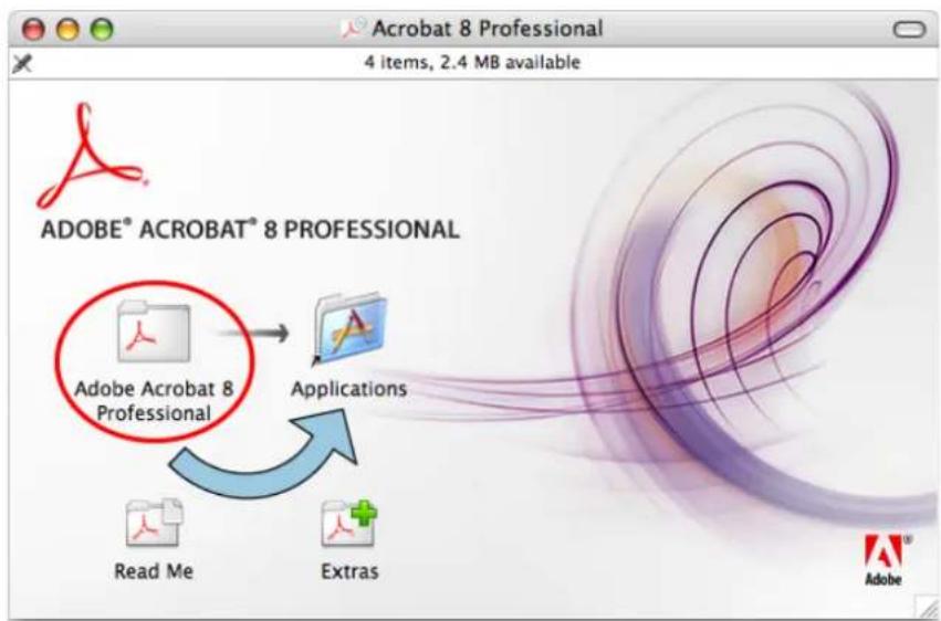 FUJITSU ScanSnap S1500M - Drag and drop the [Adobe Acrobat 8 Professional] icon to the [Applications] icon. - 1