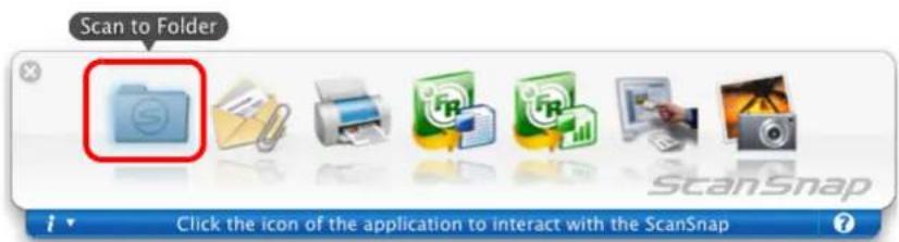 FUJITSU ScanSnap S1500M - Click the [Scan to Folder] icon. - 1
