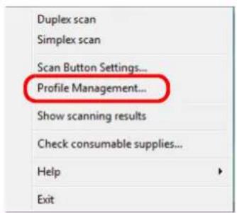 FUJITSU ScanSnap S1500M - Select [Profile Management] from the [Profile] drop-down list. - 3