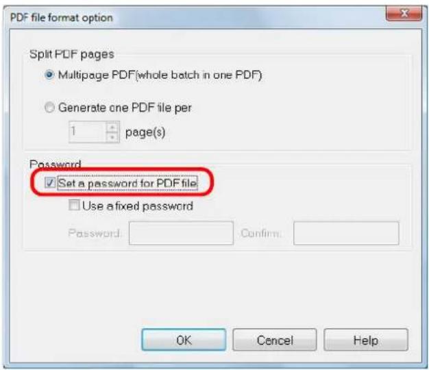 FUJITSU ScanSnap S1500M - Select the [Set a password for PDF file] check box. - 1