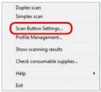 FUJITSU ScanSnap S1500M - Select [Scan Button Settings] from the Right-Click Menu. - 1
