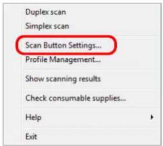 FUJITSU ScanSnap S1500M - Select [Scan Button Settings] from the Right-Click Menu. - 1