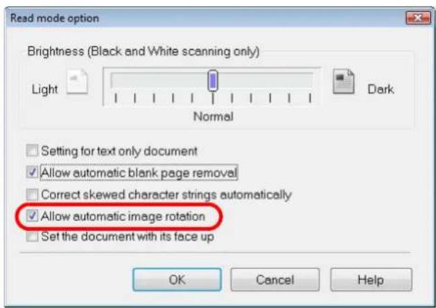FUJITSU ScanSnap S1500M - Select the [Allow automatic image rotation] check box. - 1