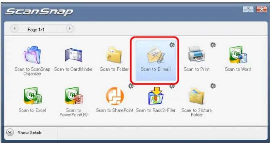 FUJITSU ScanSnap S1500M - Click the [Scan to E-mail] icon. - 1