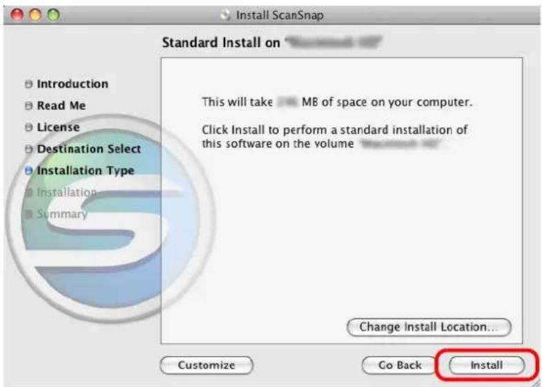 FUJITSU ScanSnap S1500M - Click the [Install] button. - 1