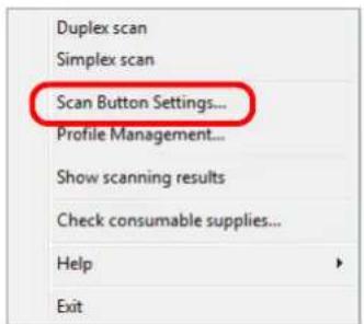 FUJITSU ScanSnap S1500M - Select [Scan Button Settings] from the Right-Click Menu. - 1
